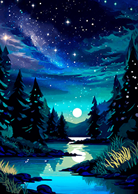 Beautiful starry night view#2623