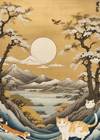 一束の猫 浮世絵 CEncg