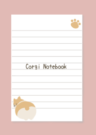 Corgi Notebook/PINKBEIGE