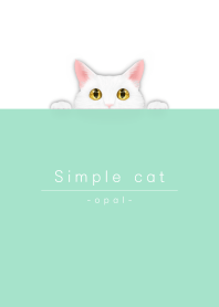 simple white cat/opal green.