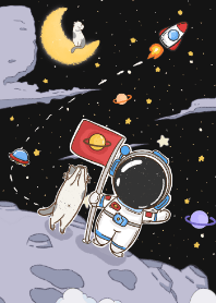 The Adventure Cat & Astronaut in Galaxy