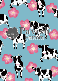 Cow, plum and hope--Pavish Pattern--