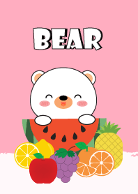 Cute Fruit White Bear Theme