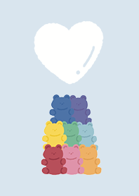 Cute gummy bearblue series