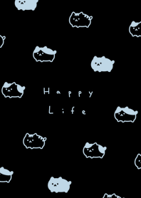 Plump Cat / black aqua