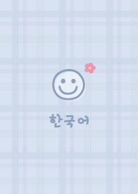 Korea Plaid<Flower>blue