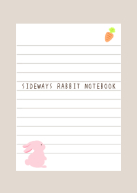 SIDEWAYS RABBIT NOTEBOOK/BEIGE