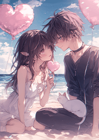 ⭐️愛と猫のロマンチックな海岸❤️