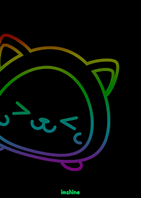 Simple black & cute neon cat
