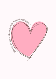 Hand-drawn simple pink heart-shaped