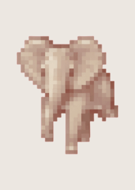 elephant Pixel Art Theme  Beige 01