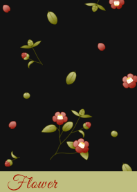Flower 004 (Camellia-Red-Black)
