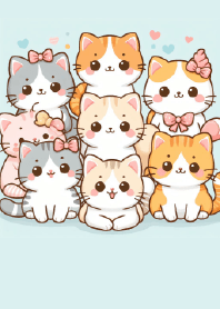 糖果色貓咪派對