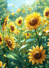 Blue Sunflower Summer Field