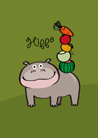 vegetables fruits hippo!(Matcha green)