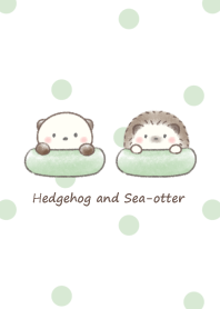 Hedgehog and Sea otter -green- dot