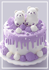 Purple sweet bear cake JP