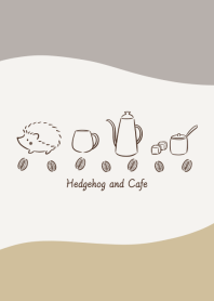Hedgehog and Cafe -brown beige-