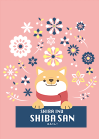 SHIBAINU SHIBASAN -pink&navy-