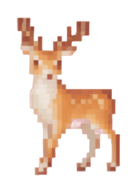 Deer Pixel Art Theme  BW 04