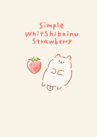 Simple white Shiba Inu strawberry beige.