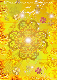 Economic fortune Gold clover and rose