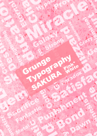 Grunge Typography SAKURA Pink&White