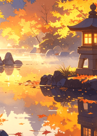 Illuminated autumn leaves 2