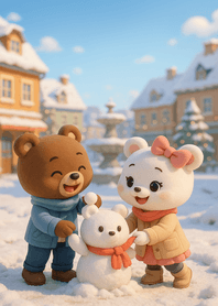 Snowman Village Winter Smiles