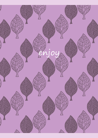 Hand drawn trees on lightpurple