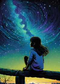 Starry sky girl f0Cf31