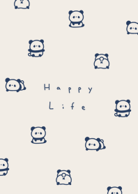 Small Panda pattern/beige navy