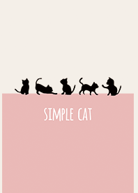 シンプル猫/ベージュ&ピンク 大人可愛い
