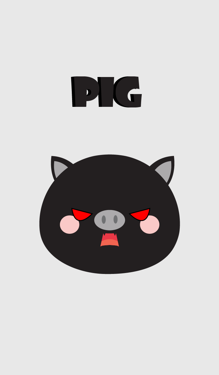 Love Simple Black Pig Theme
