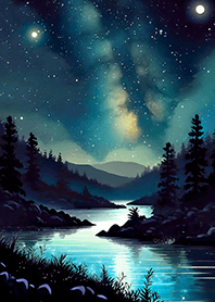 Beautiful starry night view#2801