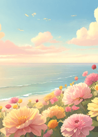 flowers by the seaside