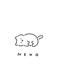 ねてるねこ。白と黒