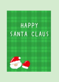 HAPPY SANTA CLAUSj-GR CHECKERED-GREEN BE