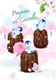 ペンギンonカヌレ7（春、桜、バラ）