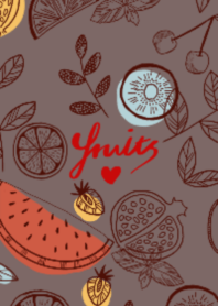 カラフルフルーツ/ブラウンベージュ