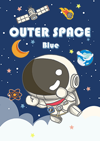 浩瀚宇宙 可愛寶貝太空人 太空船 藍色
