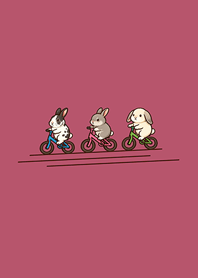 Rabbit on a bicycle-Pink2