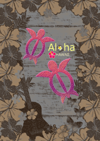 幸運のホヌ*ハワイ＊ALOHA+79#イラスト