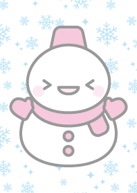 cute pink snowman theme