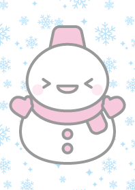 ピンク色雪だるま（スノーマン）の着せかえ