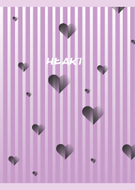 black gradient heart on light purple