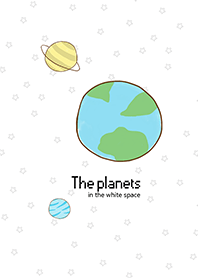 Planets in white space