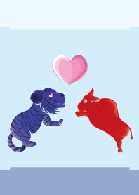 ekst blue (tiger) love red (bull)