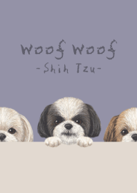 Woof Woof - Shih Tzu - DUSTY PURPLE