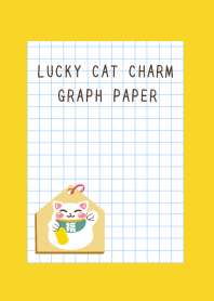 LUCKY CAT CHARM GRAPH PAPER/YELLOW/RED